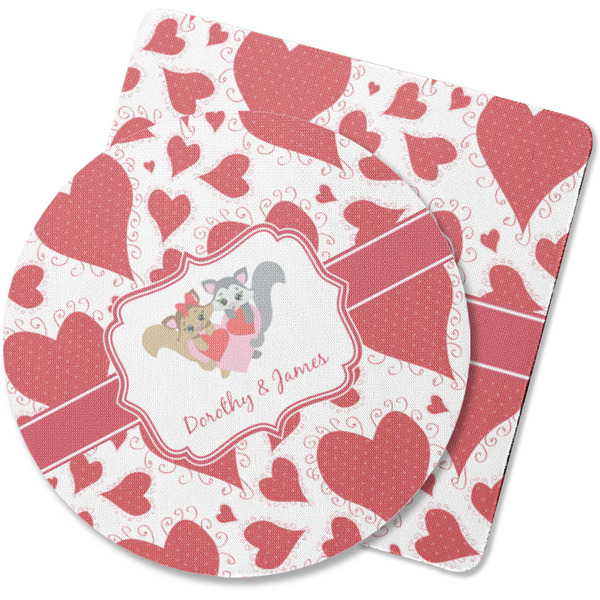 Custom Cute Squirrel Couple Rubber Backed Coaster (Personalized)