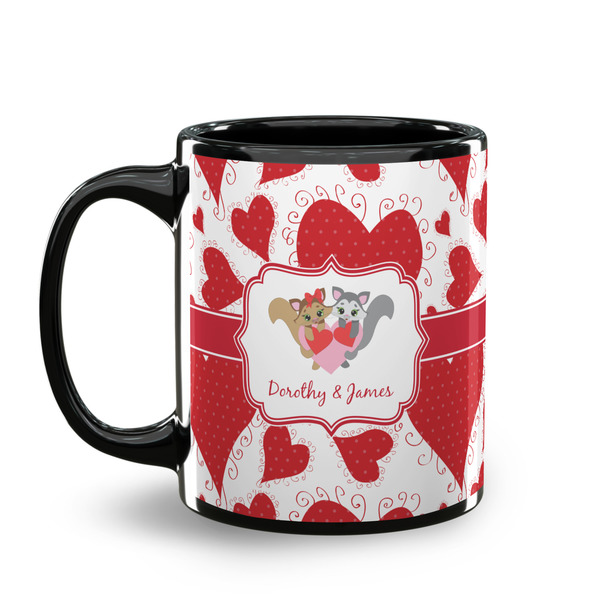 Cute Squirrel Couple Coffee Mug - 11 oz - Black