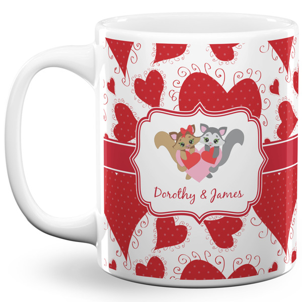 Custom Cute Squirrel Couple 11 Oz Coffee Mug - White (Personalized)