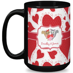 Cute Squirrel Couple 15 Oz Coffee Mug - Black (Personalized)