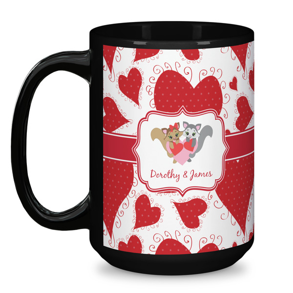 Cute Squirrel Couple Coffee Mug - 15 oz - Black