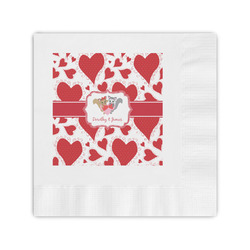 Cute Squirrel Couple Coined Cocktail Napkins (Personalized)
