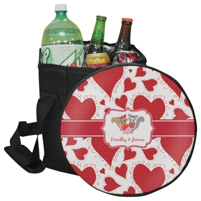 Cute Raccoon Couple Collapsible Cooler & Seat (Personalized)