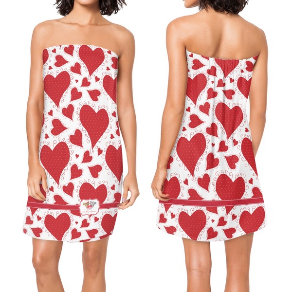 Cute Squirrel Couple Custom Bath Wrap - Front & Back View