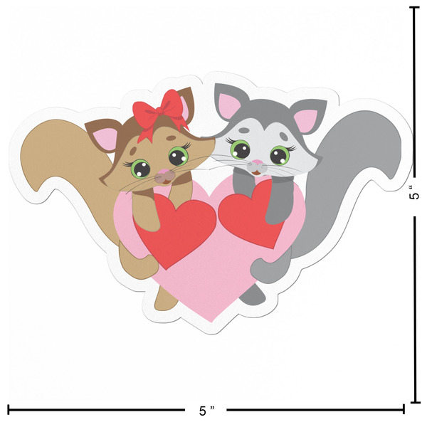 Cute Squirrel Couple Custom Shape Iron On Patches - L - APPROVAL