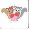 Cute Squirrel Couple Custom Shape Iron On Patches - L - APPROVAL