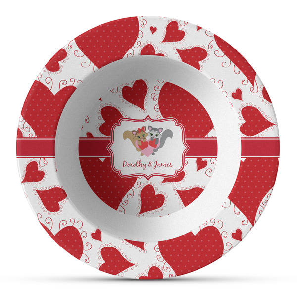 Custom Cute Squirrel Couple Plastic Bowl - Microwave Safe - Composite Polymer (Personalized)