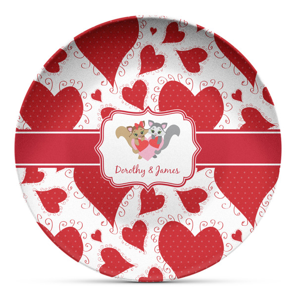 Custom Cute Squirrel Couple Microwave Safe Plastic Plate - Composite Polymer (Personalized)