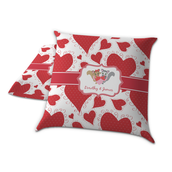 Cute Squirrel Couple Decorative Pillow Case - TWO