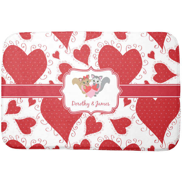 Custom Cute Raccoon Couple Dish Drying Mat (Personalized)