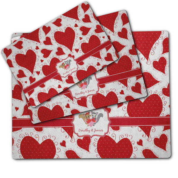 Cute Squirrel Couple Dog Food Mat - MAIN (sm, med, lrg)