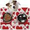 Cute Squirrel Couple Dog Food Mat - Medium w/ Couple's Names