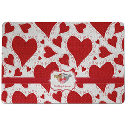 Cute Squirrel Couple Dog Food Mat w/ Couple's Names