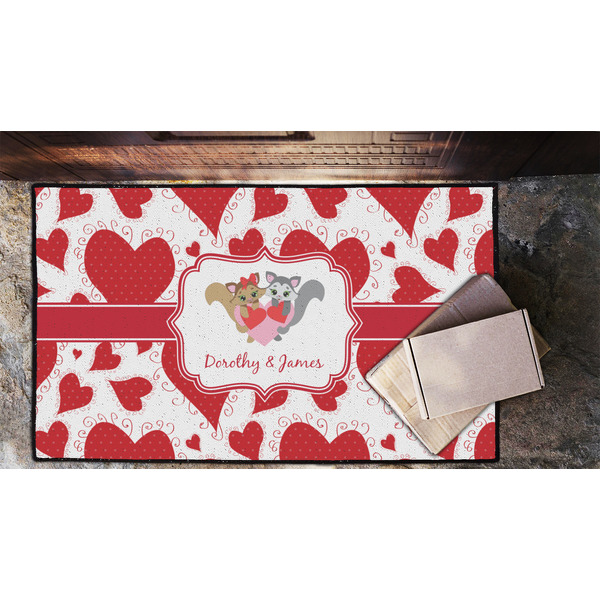 Cute Squirrel Couple Door Mat - LIFESTYLE (Lrg)