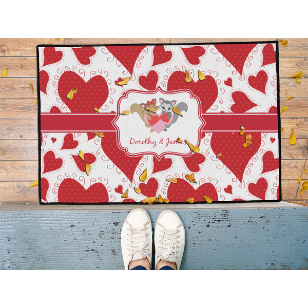 Cute Squirrel Couple Door Mat - LIFESTYLE (Med)