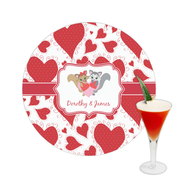 Custom Cute Squirrel Couple Printed Drink Topper -  2.5" (Personalized)