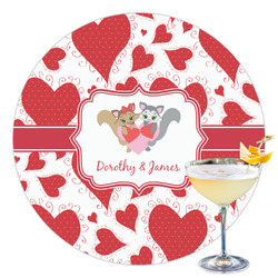 Cute Squirrel Couple Printed Drink Topper - 3.5" (Personalized)