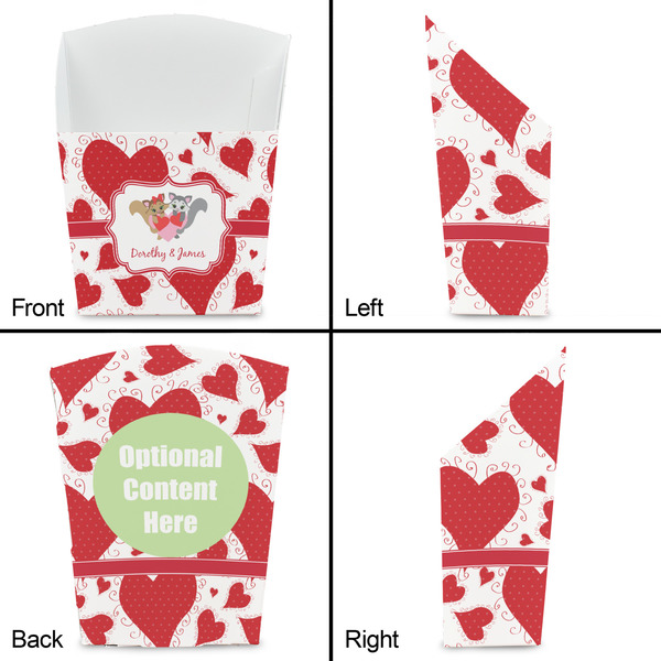 Cute Squirrel Couple French Fry Favor Box - Front & Back View