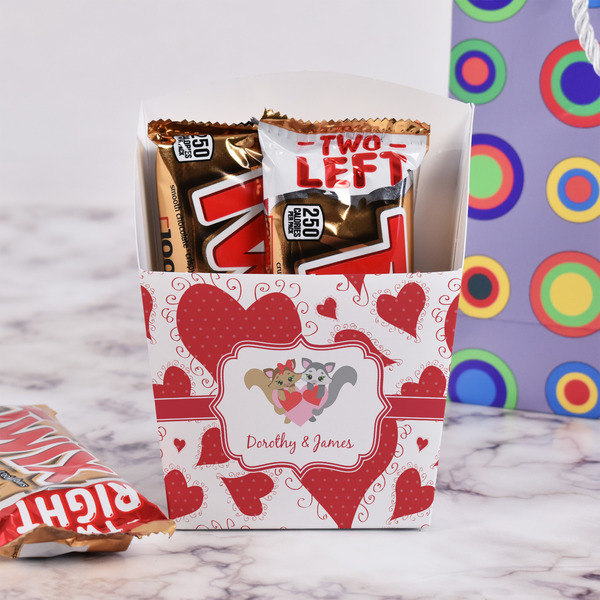 Cute Squirrel Couple French Fry Favor Box - w/ Treats View