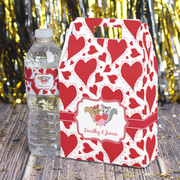 Cute Squirrel Couple Gable Favor Box - In Context