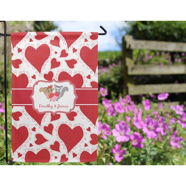 Cute Squirrel Couple Garden Flag - Outside In Flowers