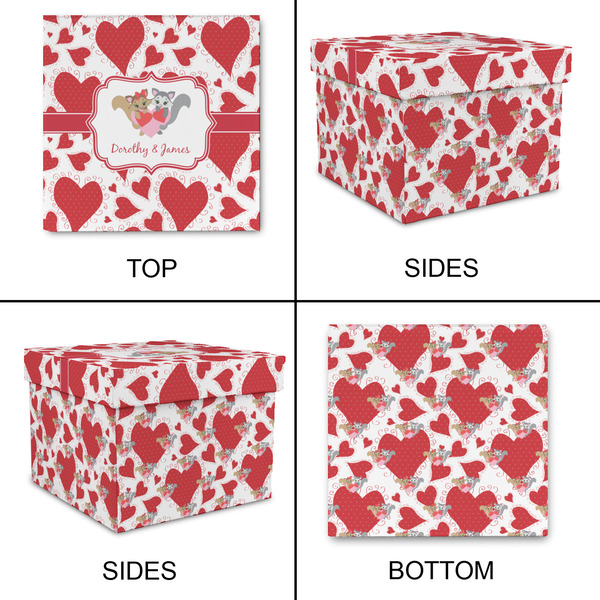 Cute Squirrel Couple Gift Boxes with Lid - Canvas Wrapped - Large - Approval