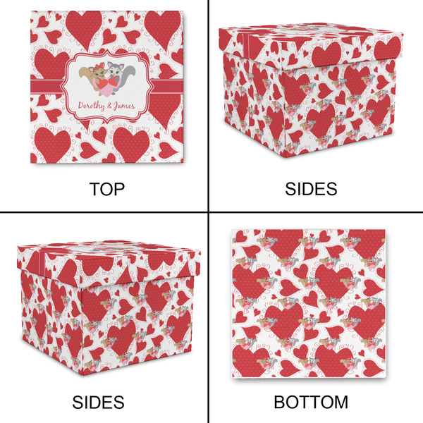 Cute Squirrel Couple Gift Boxes with Lid - Canvas Wrapped - Medium - Approval