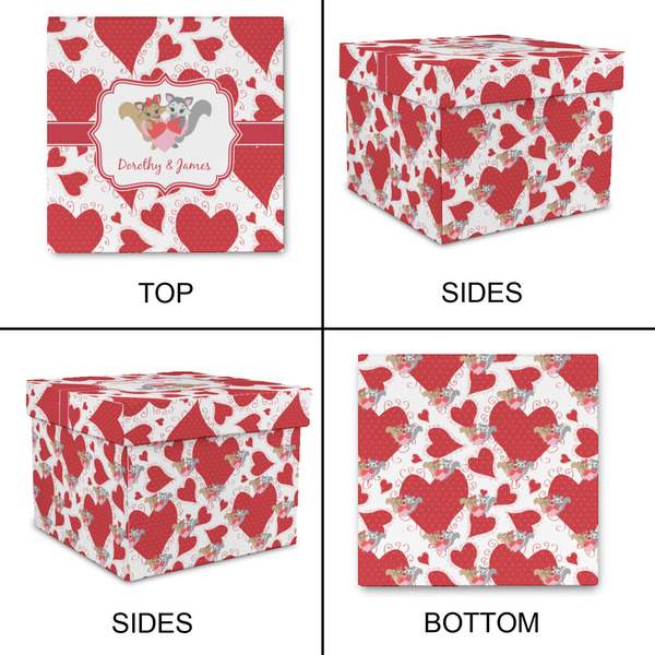 Cute Squirrel Couple Gift Boxes with Lid - Canvas Wrapped - Small - Approval