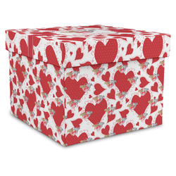 Cute Squirrel Couple Gift Box with Lid - Canvas Wrapped - X-Large (Personalized)