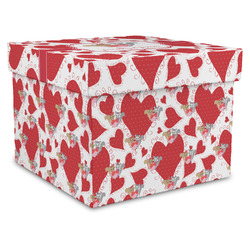 Cute Squirrel Couple Gift Box with Lid - Canvas Wrapped - XX-Large (Personalized)