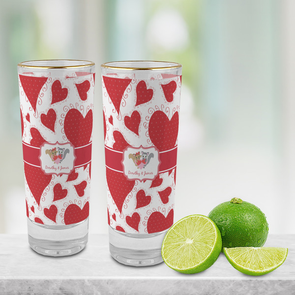 Cute Squirrel Couple Glass Shot Glass - 2 oz - LIFESTYLE