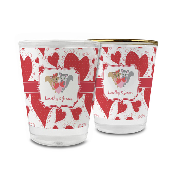 Custom Cute Squirrel Couple Glass Shot Glass - 1.5 oz (Personalized)