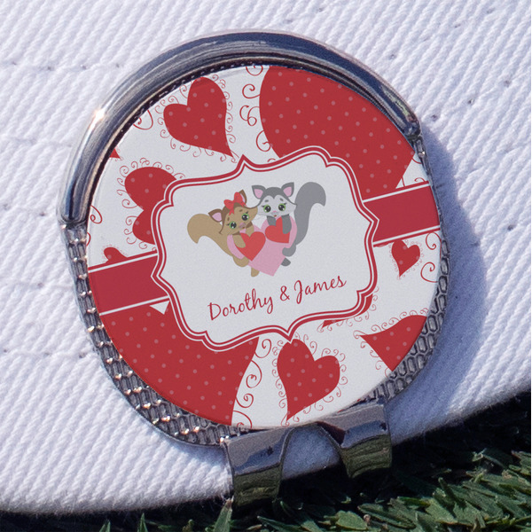 Custom Cute Squirrel Couple Golf Ball Marker - Hat Clip