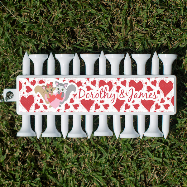 Custom Cute Raccoon Couple Golf Tees & Ball Markers Set (Personalized)