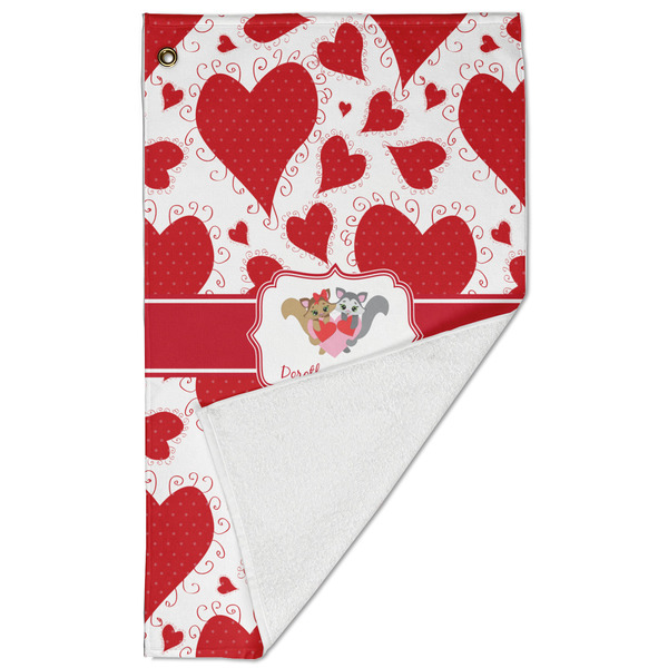 Cute Squirrel Couple Golf Towel - Folded (Large)