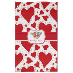 Cute Squirrel Couple Golf Towel - Poly-Cotton Blend - Large w/ Couple's Names