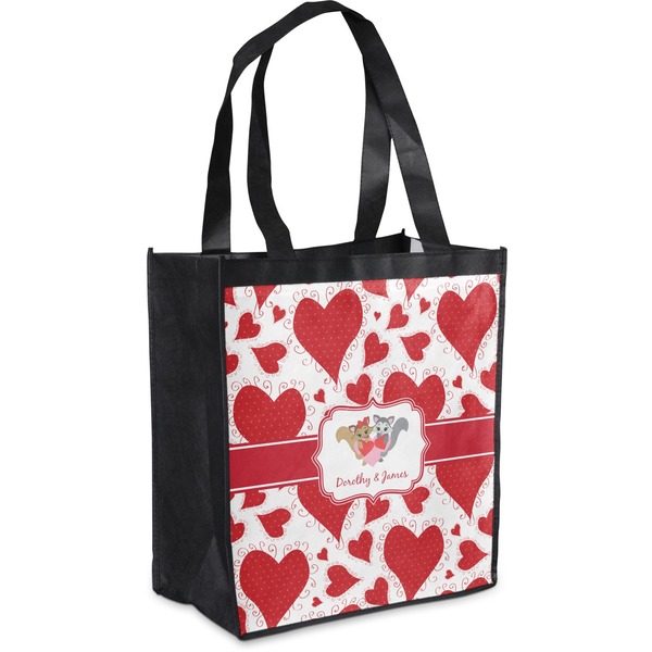 Custom Cute Squirrel Couple Grocery Bag (Personalized)