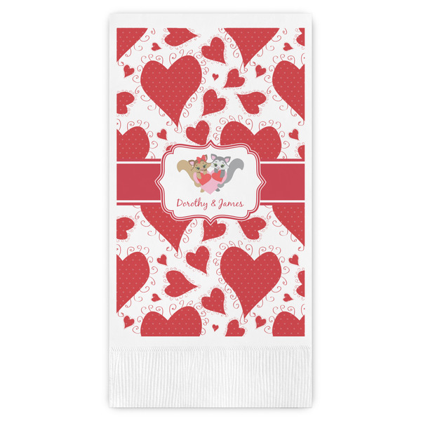 Custom Cute Squirrel Couple Guest Paper Towels - Full Color (Personalized)