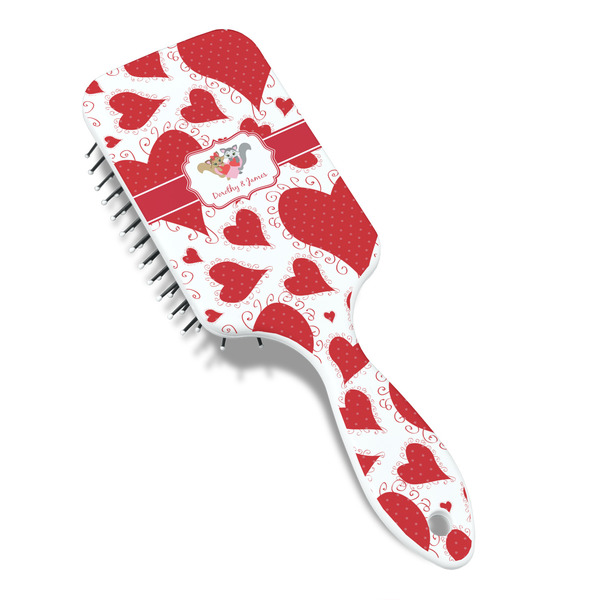 Cute Squirrel Couple Hair Brush - Angle View