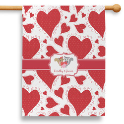 Cute Squirrel Couple 28" House Flag - Double Sided (Personalized)