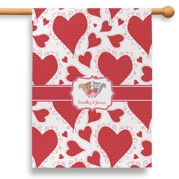 Custom Cute Squirrel Couple 28" House Flag - Single Sided (Personalized)