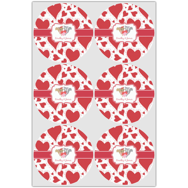 Cute Squirrel Couple Icing Circle - Large - Set of 6