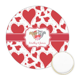 Cute Squirrel Couple Printed Cookie Topper - Round (Personalized)