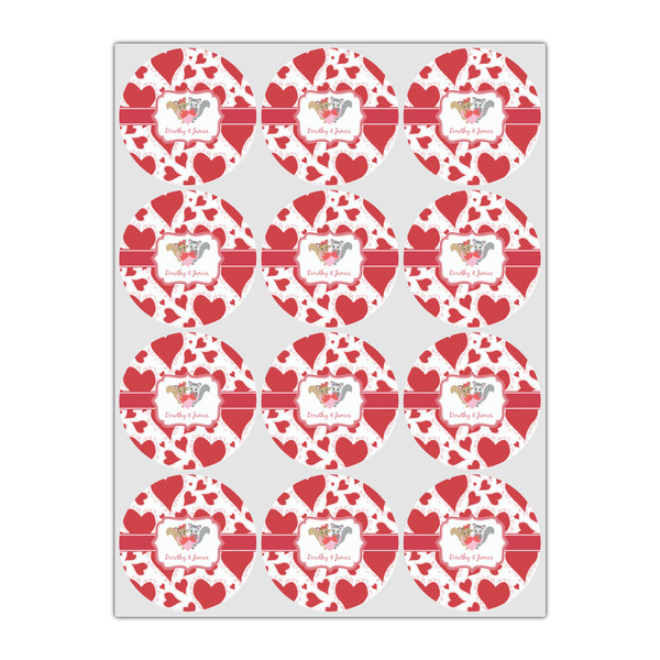 Cute Squirrel Couple Icing Circle - Small - Set of 12