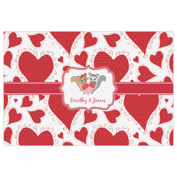 Cute Squirrel Couple Indoor / Outdoor Rug - 4'x6' - Front Flat