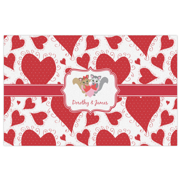 Cute Squirrel Couple Indoor / Outdoor Rug - 5'x8' - Front Flat