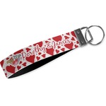 Cute Squirrel Couple Wristlet Webbing Keychain Fob (Personalized)