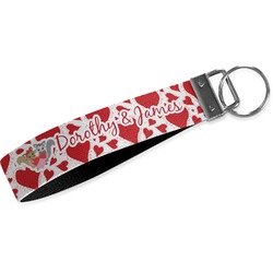 Cute Squirrel Couple Wristlet Webbing Keychain Fob (Personalized)