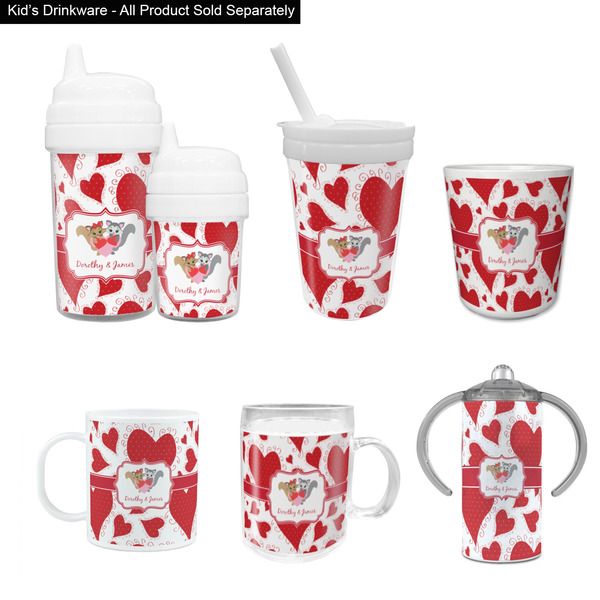 Cute Squirrel Couple Kid's Drinkware - Customized & Personalized