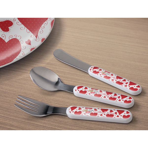 Cute Squirrel Couple Kids Flatware w/ Plate